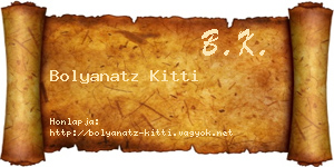 Bolyanatz Kitti névjegykártya