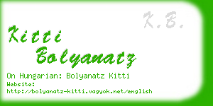 kitti bolyanatz business card